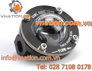 glass flow indication sight glass / direct-reading / flange / threaded