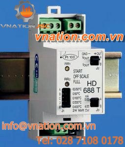 DIN rail mount temperature transmitter / Pt100 / analog