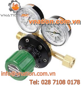 oxygen pressure regulator / membrane / single-stage / brass