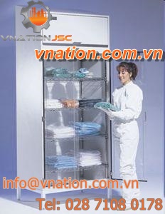 security cabinet / free-standing / with transparent cover / stainless steel