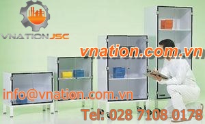 mobile cabinet / hinged door / metal