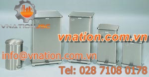 stainless steel waste bin / for hazardous waste / with lid