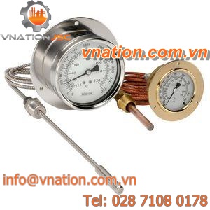 dial thermometer / liquid / stainless steel