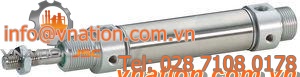 pneumatic cylinder / double-acting / round / stainless steel