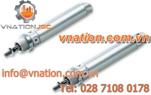 pneumatic cylinder / double-acting / with adjustable cushions / round