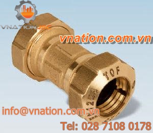double-ferrule fitting / straight / brass