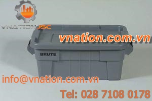 plastic crate / storage / with built-in lid