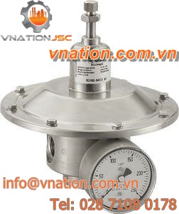 compressed air pressure regulator / membrane / single-stage / stainless steel