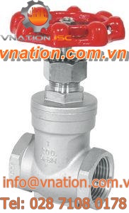 gate valve / manual / shut-off / stainless steel