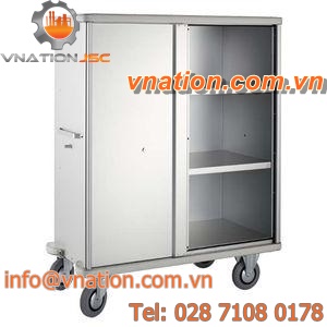 storage cabinet / mobile / on casters / shelf