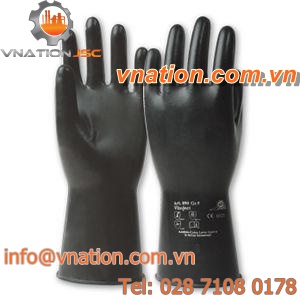 laboratory gloves / chemical protection / rubber / for the chemical industry