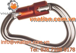 locking carabiner / aluminum / asymmetrical