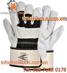 handling gloves / chemical protection / leather / full-grain leather