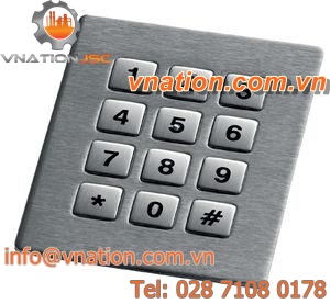 12-key keypad / panel-mount / stainless steel / IP65