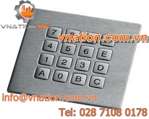16-key keypad / panel-mount / metal / IP65