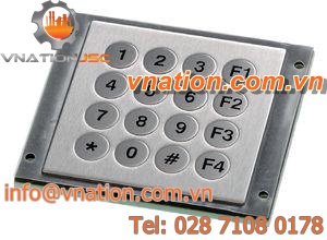 16-key keypad / panel-mount / stainless steel / IP65