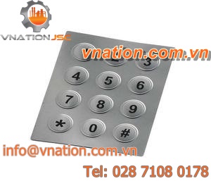 12-key keypad / panel-mount / metal / IP65
