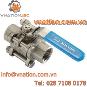 ball valve / lever / for chemicals / 3-piece