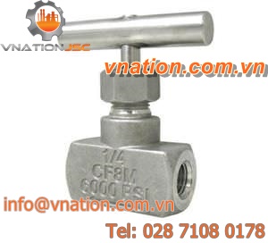 needle valve / manual / for chemicals / stainless steel
