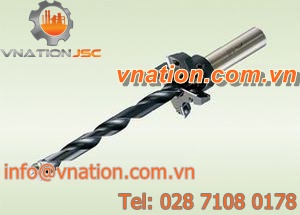 solid drill bit / for wood / tungsten carbide / helical