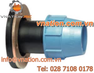 compression fitting / flange / straight / polypropylene
