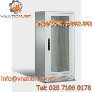 network cabinet / with glass doors / 25U / sheet steel
