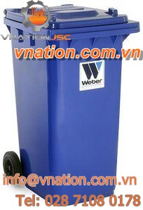 plastic crate / transport / for waste / 2-wheel