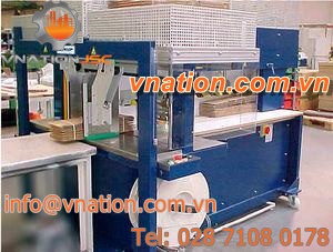 vertical strapping machine / for cardboard box / with press / automatic