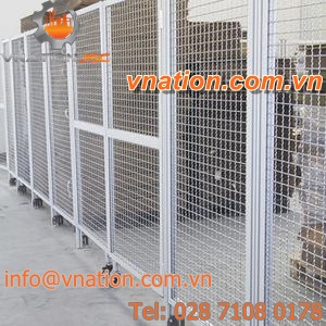protective barrier / with metal shutter / steel mesh