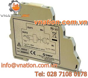 DIN rail mount temperature transmitter / RTD / 4-20 mA / USB