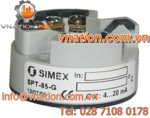 DIN rail mount temperature transmitter / RTD / analog