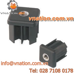 square plug / threaded / stainless steel / polyamide