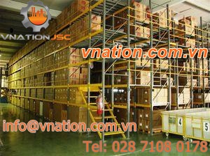 multi-tier industrial mezzanine / with racking system / for pallets / for warehouses