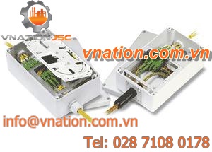 splice enclosure / wall-mount / fiber optic / plastic