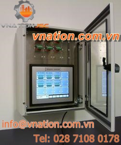 protective cabinet / free-standing / with transparent cover / metal