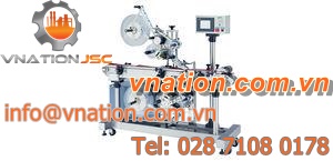 top labelling machine / bottom / horizontal / for flat products