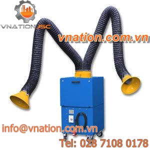 welding fume extractor / cartridge / with multiple extraction arms / mobile