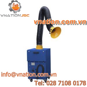 welding fume extractor / dry filter / mobile / with extraction arm