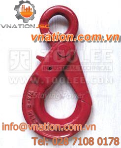 lifting hook / with eye / steel / with safety locking device