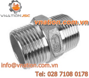 stainless steel nipple / hexagonal / threaded