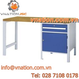 wooden workbench / compact / 2-drawer