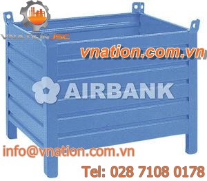 sheet metal crate / storage / for logistics / stackable