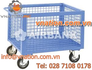 transport cart / wire mesh platform / metal