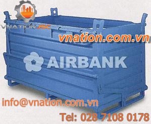 sheet steel crate / storage / bottom-opening