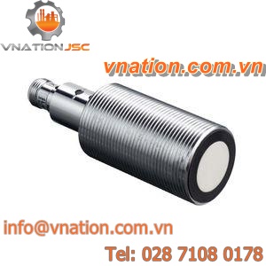 cylindrical distance sensor / ultrasonic / with analog output / compact