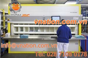 free-standing cabinet / with compartments / metal / rotary