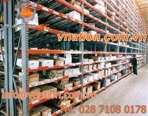 flow storage shelving / for low-profile packages / adjustable