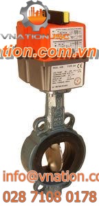 butterfly valve / electrically-actuated / wafer / cast iron