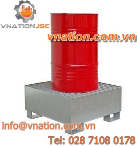 multi-use containment bund / 1-drum / steel / galvanized steel