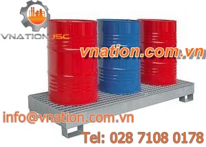 multi-use containment bund / 3-drum / steel / galvanized steel
